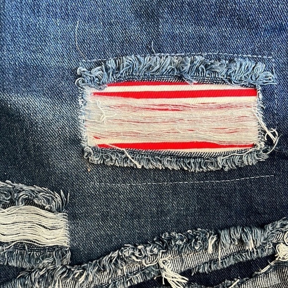 Star Jeans Stars and Stripes Destroyed Jean Shorts size M - Picture 4 of 7